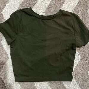 Wild Fable Olive Green Cropped Tee